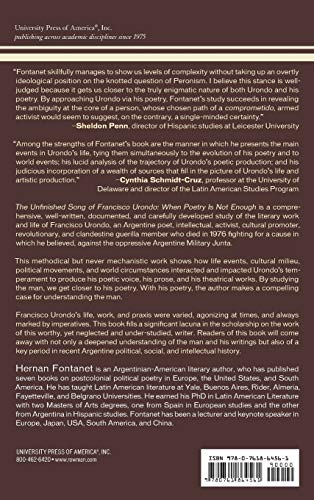 The Unfinished Song of Francisco Urondo: When Poetry is Not Enough Hardcover – October 24, 2014 9780761864561 - Image 3