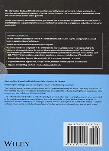 Intermediate Single Audit Certificate Program Exam 1st Edition 9781119545095 - Image 3