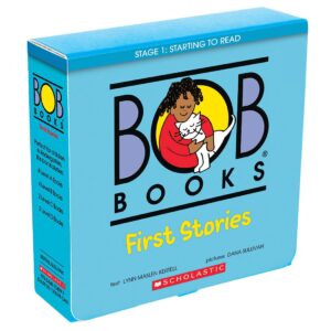 Bob Books – First Stories Box Set | Phonics, Ages 4 and up, Kindergarten (Stage 1: Starting to Read) Paperback – Box set, April 28, 2015 9780545734097