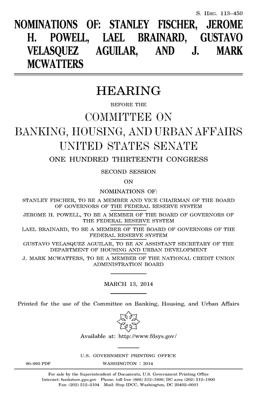 Nominations of: Stanley Fischer