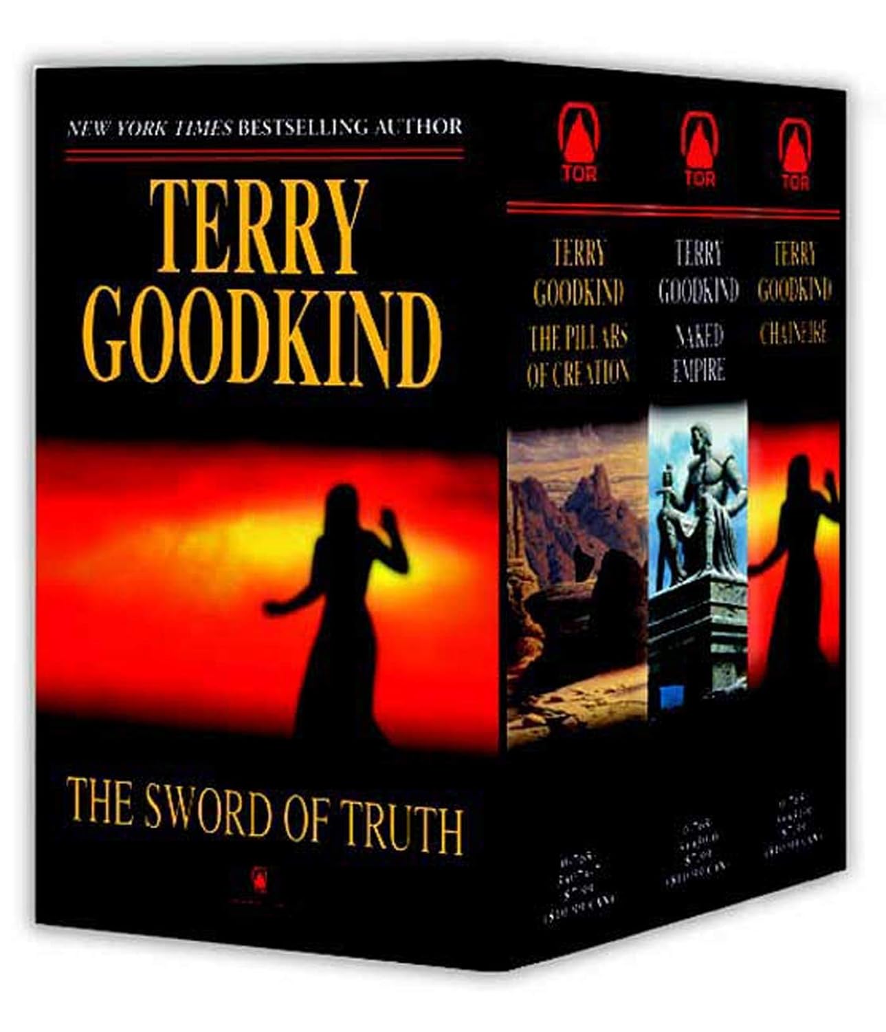 The Sword of Truth, Boxed Set III, Books 7-9: The Pillars of Creation, Naked Empire, Chainfire Mass Market Paperback – October 3, 2006 9780765356857