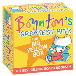 Boynton’s Greatest Hits The Big Yellow Box (Boxed Set): The Going to Bed Book; Horns to Toes; Opposites; But Not the Hippopotamus Board book – September 1, 1999 9780689826634