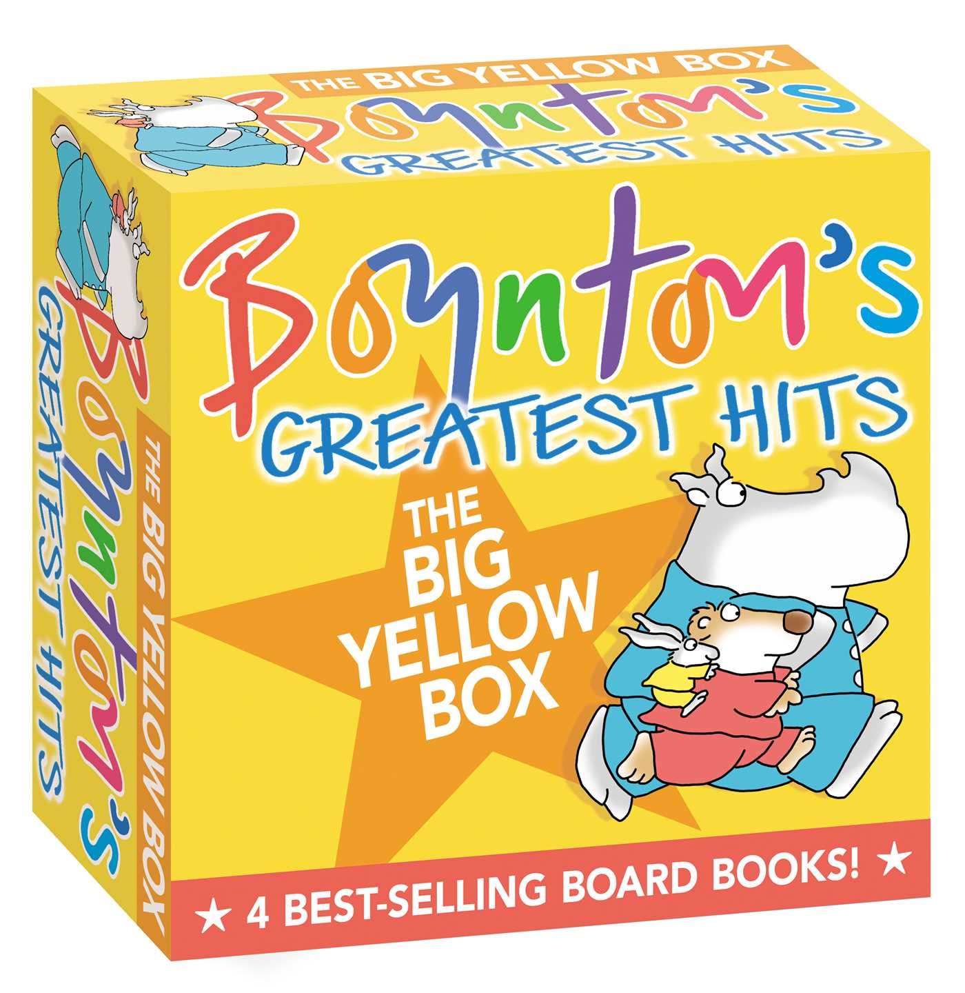 Boynton's Greatest Hits The Big Yellow Box (Boxed Set): The Going to Bed Book; Horns to Toes; Opposites; But Not the Hippopotamus Board book – September 1, 1999 9780689826634