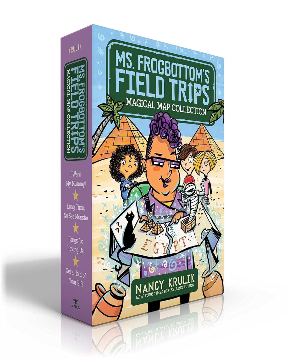 Ms. Frogbottom's Field Trips Magical Map Collection (Boxed Set): I Want My Mummy!; Long Time, No Sea Monster; Fangs for Having Us!; Get a Hold of Your Elf! Paperback – March 15, 2022 9781534496538