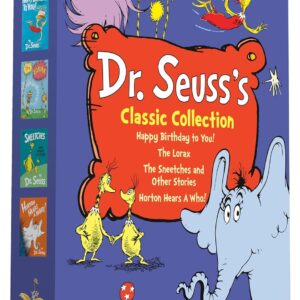 Dr. Seuss’s Classic 4-Book Boxed Set Collection: Happy Birthday to You!; Horton Hears a Who!; The Lorax; The Sneetches and Other Stories (Classic Seuss) Hardcover – Picture Book, September 14, 2021 9780593485330