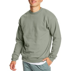 Hanes Mens Ecosmart Fleece Sweatshirt, Cotton-blend Pullover, Crewneck For Men, 1 Or 2 Pack, Stonewashed Green – 1 Pack, Large US