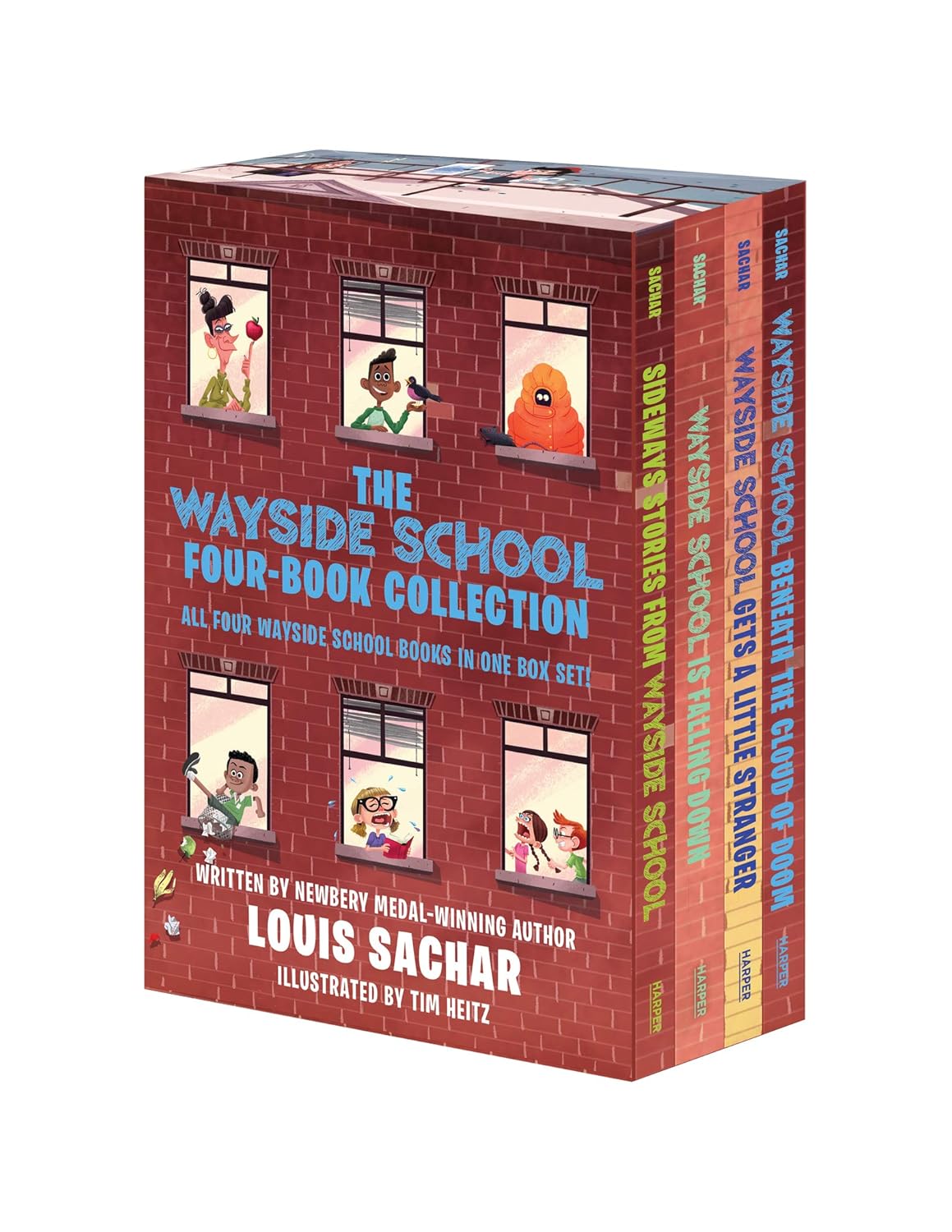 The Wayside School 4-Book Box Set: Sideways Stories from Wayside School, Wayside School Is Falling Down, Wayside School Gets a Little Stranger, Wayside School Beneath the Cloud of Doom Paperback – June 1, 2021 9780063092099