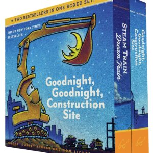 Goodnight, Goodnight, Construction Site and Steam Train, Dream Train Board Books Boxed Set Board book – Illustrated, September 15, 2015 9781452146980