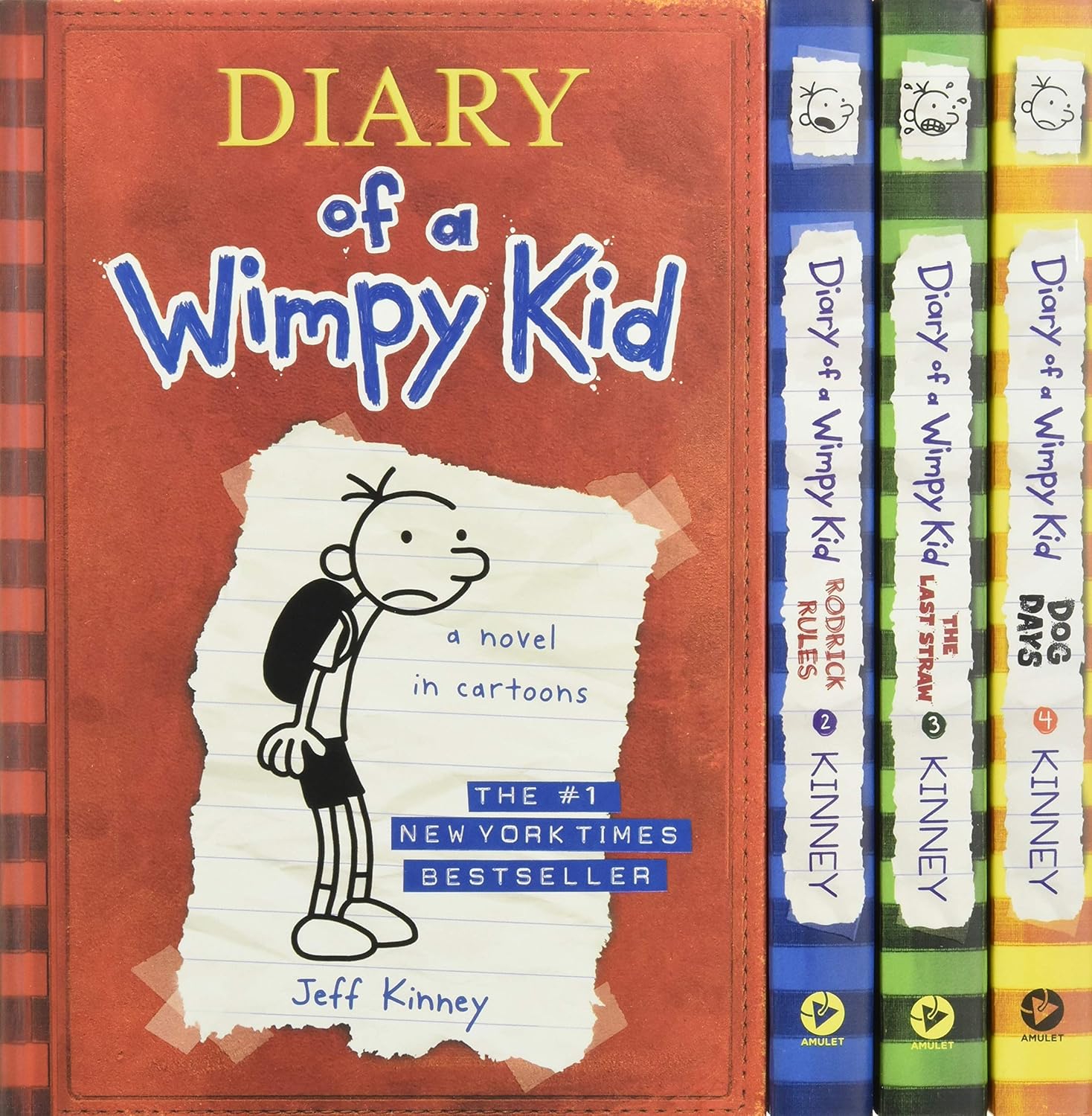 Diary of a Wimpy Kid Box of Books 1-4 Hardcover Gift Set: Diary of a Wimpy Kid, Rodrick Rules, The Last Straw, Dog Days (Diary of a Wimpy Kid Box Set) Hardcover – October 7, 2014 9781419716690
