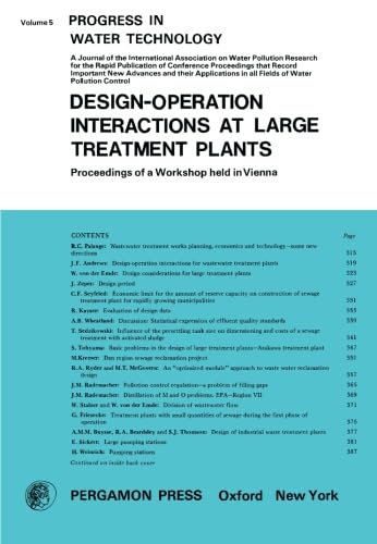 Design-Operation Interactions at Large Treatment Plants: Proceedings of a Workshop Held in Vienna