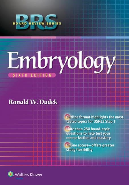 BRS Embryology (Board Review Series)-ISBN: 9781451190380